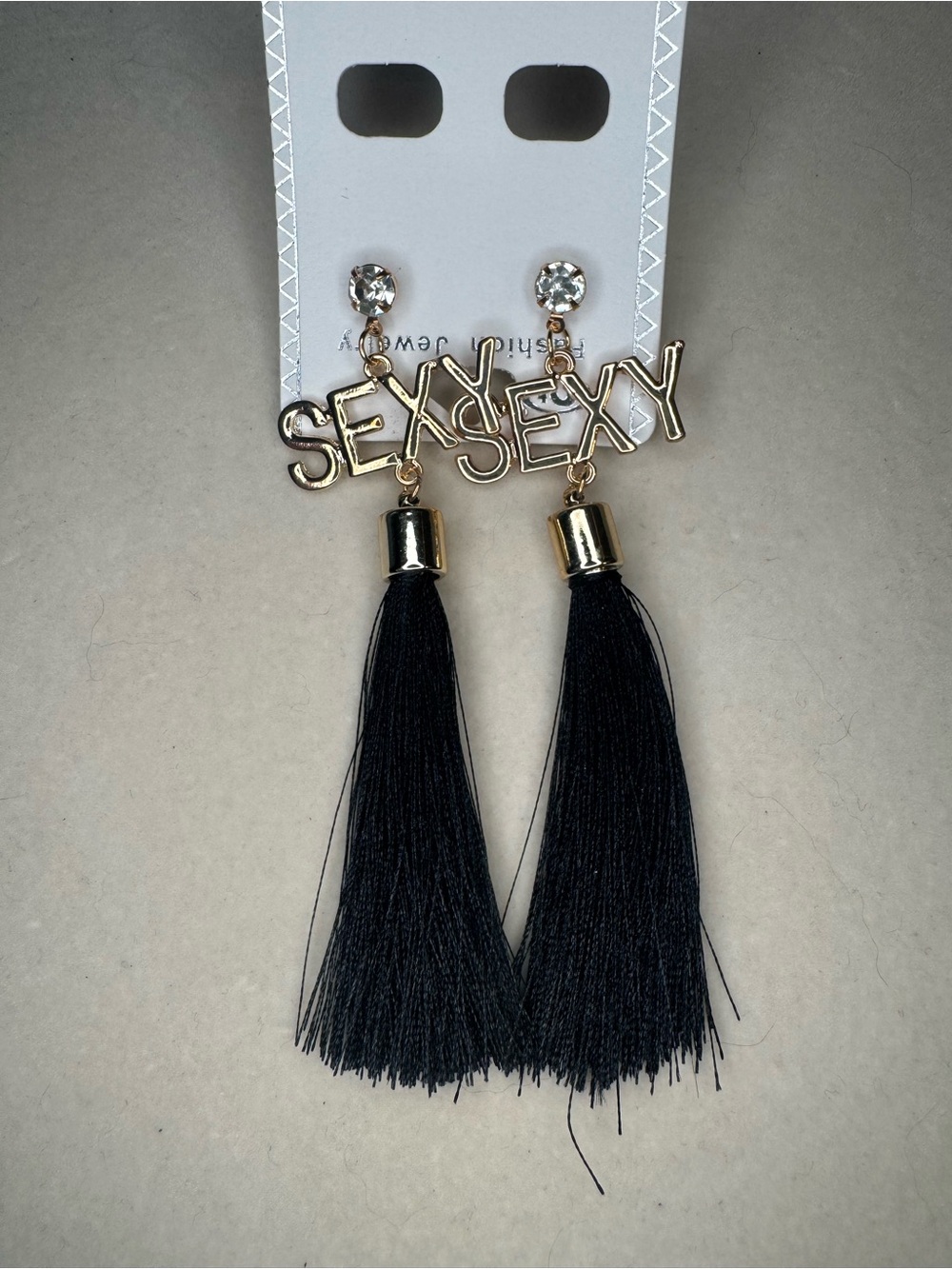 New Black Tassel 'SEXY' Drop Earrings - Fashion Jewelry